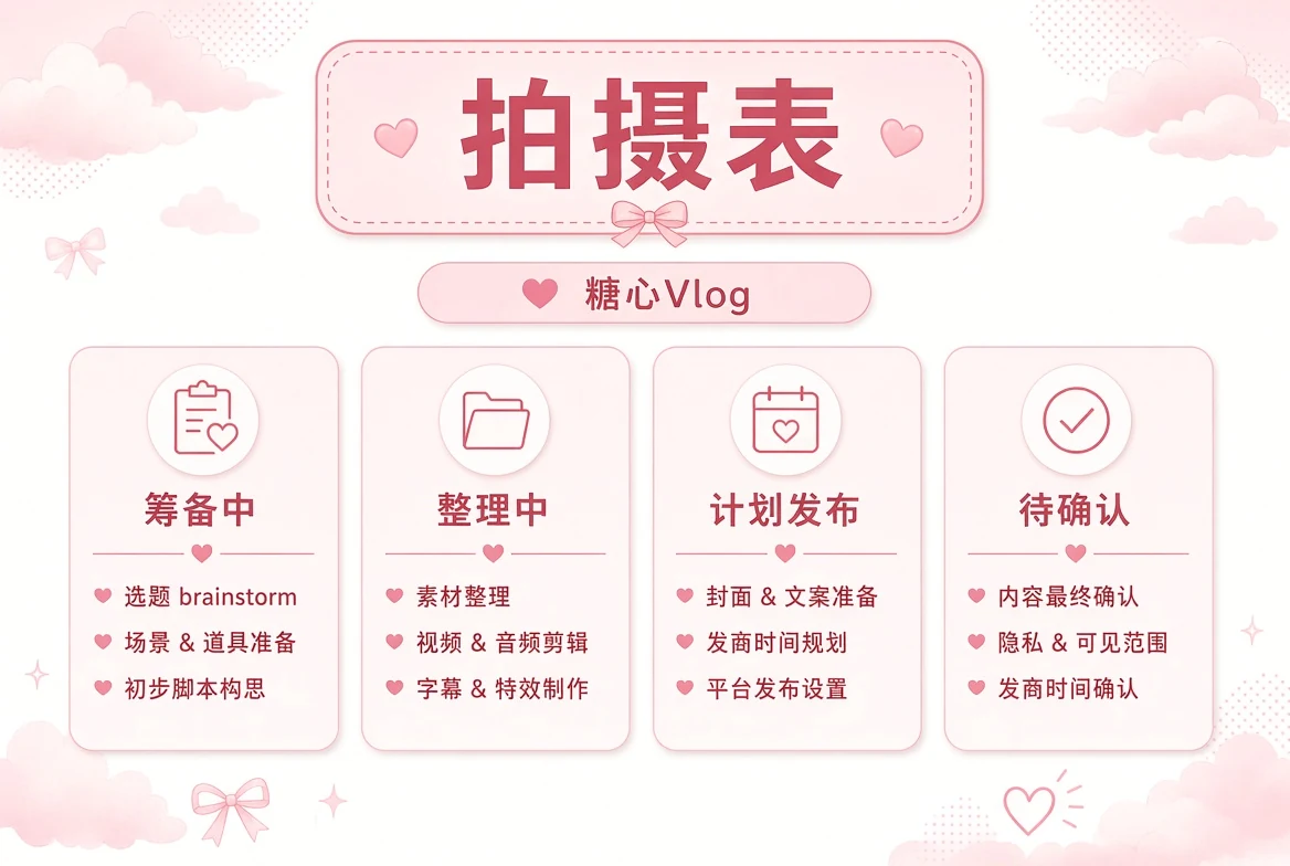 糖心Vlog拍摄计划影像